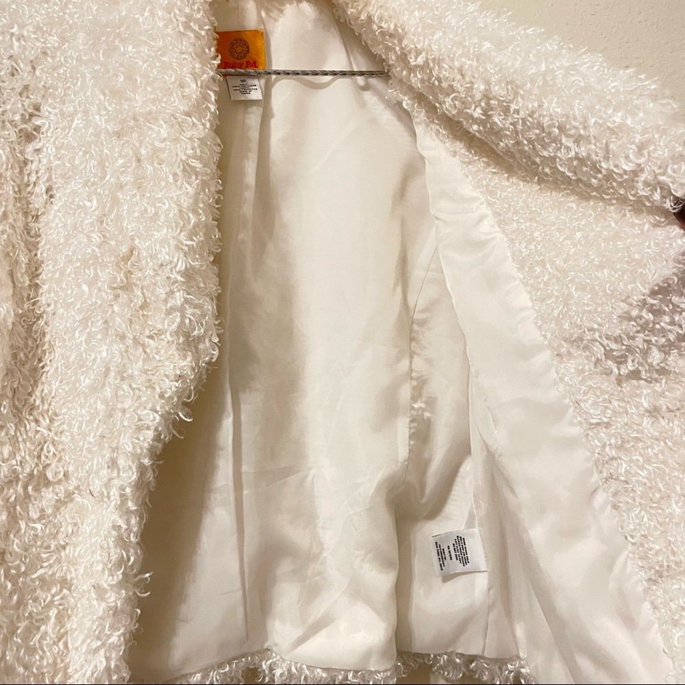 Ruby Rd. Teddy Jacket, White/Ivory - Picture 4 of 7